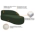 Kit Divã Luna 140cm Lado Direito e 01 Poltrona Base de Ferro Preto Linho Verde