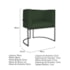 Kit Divã Luna 140cm Lado Direito e 01 Poltrona Base de Ferro Preto Linho Verde