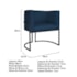 Kit Divã Luna 140cm Lado Direito e 01 Poltrona Base de Ferro Preto Suede Azul Marinho