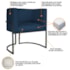 Kit Divã Luna 140cm Lado Direito e 01 Poltrona Base de Ferro Preto Suede Azul Marinho