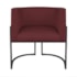 Kit Divã Luna 140cm Lado Direito e 01 Poltrona Base de Ferro Preto Suede Bordo