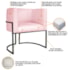 Kit Divã Luna 140cm Lado Direito e 01 Poltrona Base de Ferro Preto Suede Rosa Bebe