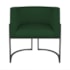 Kit Divã Luna 140cm Lado Direito e 01 Poltrona Base de Ferro Preto Suede Verde