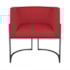 Kit Divã Luna 140cm Lado Direito e 01 Poltrona Base de Ferro Preto Suede Vermelho