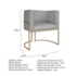 Kit Divã Luna 140cm Lado Direito e 02 Poltronas Base de Ferro Dourado Bouclé Cinza