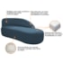 Kit Divã Luna 140cm Lado Direito e 02 Poltronas Base de Ferro Dourado Linho Azul Royal