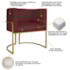 Kit Divã Luna 140cm Lado Direito e 02 Poltronas Base de Ferro Dourado Suede Bordo