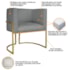 Kit Divã Luna 140cm Lado Direito e 02 Poltronas Base de Ferro Dourado Suede Cinza