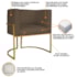 Kit Divã Luna 140cm Lado Direito e 02 Poltronas Base de Ferro Dourado Suede Marrom