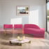 Kit Divã Luna 140cm Lado Direito e 02 Poltronas Base de Ferro Dourado Suede Pink