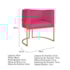 Kit Divã Luna 140cm Lado Direito e 02 Poltronas Base de Ferro Dourado Suede Pink