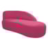 Kit Divã Luna 140cm Lado Direito e 02 Poltronas Base de Ferro Dourado Suede Pink