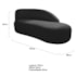Kit Divã Luna 140cm Lado Direito e 02 Poltronas Base de Ferro Dourado Suede Preto