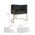 Kit Divã Luna 140cm Lado Direito e 02 Poltronas Base de Ferro Dourado Suede Preto
