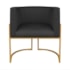 Kit Divã Luna 140cm Lado Direito e 02 Poltronas Base de Ferro Dourado Suede Preto