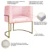 Kit Divã Luna 140cm Lado Direito e 02 Poltronas Base de Ferro Dourado Suede Rosa Bebe