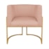 Kit Divã Luna 140cm Lado Direito e 02 Poltronas Base de Ferro Dourado Suede Rose