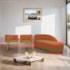 Kit Divã Luna 140cm Lado Direito e 02 Poltronas Base de Ferro Dourado Suede Terracota