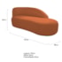 Kit Divã Luna 140cm Lado Direito e 02 Poltronas Base de Ferro Dourado Suede Terracota