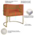 Kit Divã Luna 140cm Lado Direito e 02 Poltronas Base de Ferro Dourado Suede Terracota
