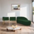 Kit Divã Luna 140cm Lado Direito e 02 Poltronas Base de Ferro Dourado Suede Verde