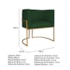 Kit Divã Luna 140cm Lado Direito e 02 Poltronas Base de Ferro Dourado Suede Verde