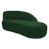 Kit Divã Luna 140cm Lado Direito e 02 Poltronas Base de Ferro Dourado Suede Verde