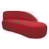 Kit Divã Luna 140cm Lado Direito e 02 Poltronas Base de Ferro Dourado Suede Vermelho