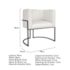 Kit Divã Luna 140cm Lado Direito e 02 Poltronas Base de Ferro Preto Bouclé Branco