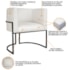 Kit Divã Luna 140cm Lado Direito e 02 Poltronas Base de Ferro Preto Bouclé Branco
