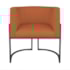 Kit Divã Luna 140cm Lado Direito e 02 Poltronas Base de Ferro Preto Suede Terracota