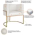 Kit Divã Luna 140cm Lado Esquerdo e 01 Poltrona Base de Ferro Dourado Bouclé Branco