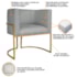 Kit Divã Luna 140cm Lado Esquerdo e 01 Poltrona Base de Ferro Dourado Bouclé Cinza