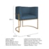 Kit Divã Luna 140cm Lado Esquerdo e 01 Poltrona Base de Ferro Dourado Linho Azul Royal