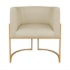 Kit Divã Luna 140cm Lado Esquerdo e 01 Poltrona Base de Ferro Dourado Suede Bege