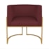 Kit Divã Luna 140cm Lado Esquerdo e 01 Poltrona Base de Ferro Dourado Suede Bordo