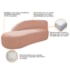 Kit Divã Luna 140cm Lado Esquerdo e 01 Poltrona Base de Ferro Dourado Suede Rose