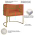 Kit Divã Luna 140cm Lado Esquerdo e 01 Poltrona Base de Ferro Dourado Suede Terracota
