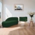 Kit Divã Luna 140cm Lado Esquerdo e 01 Poltrona Base de Ferro Dourado Suede Verde