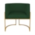 Kit Divã Luna 140cm Lado Esquerdo e 01 Poltrona Base de Ferro Dourado Suede Verde