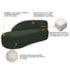 Kit Divã Luna 140cm Lado Esquerdo e 01 Poltrona Base de Ferro Preto Linho Verde