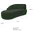Kit Divã Luna 140cm Lado Esquerdo e 01 Poltrona Base de Ferro Preto Linho Verde