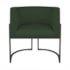Kit Divã Luna 140cm Lado Esquerdo e 01 Poltrona Base de Ferro Preto Linho Verde