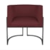 Kit Divã Luna 140cm Lado Esquerdo e 01 Poltrona Base de Ferro Preto Suede Bordo
