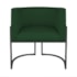 Kit Divã Luna 140cm Lado Esquerdo e 01 Poltrona Base de Ferro Preto Suede Verde