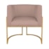 Kit Divã Luna 140cm Lado Esquerdo e 02 Poltronas Base de Ferro Dourado Linho Rose