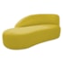 Kit Divã Luna 140cm Lado Esquerdo e 02 Poltronas Base de Ferro Dourado Suede Amarelo
