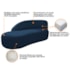 Kit Divã Luna 140cm Lado Esquerdo e 02 Poltronas Base de Ferro Dourado Suede Azul Marinho