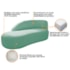 Kit Divã Luna 140cm Lado Esquerdo e 02 Poltronas Base de Ferro Dourado Suede Azul Tiffany