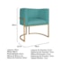 Kit Divã Luna 140cm Lado Esquerdo e 02 Poltronas Base de Ferro Dourado Suede Azul Turquesa